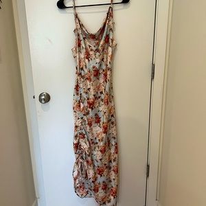 Floral Cowl Neck Midi Dress